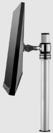 Picture of Atdec Single Monitor Short Arm Mount on Post. Max load: 8kg. VESA up to 100x100. Polished Silver.