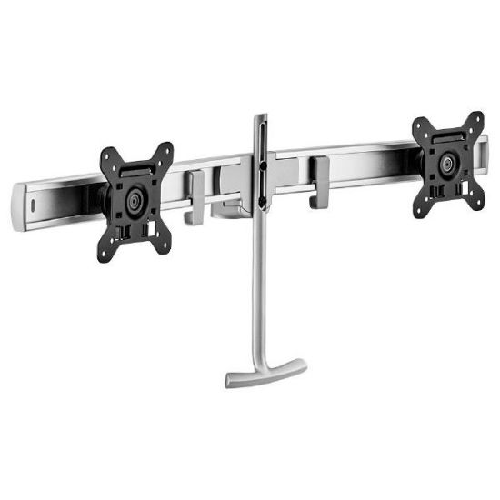 Picture of Atdec Dual Monitor Crossbar. Load: 2-7kg per monitor. Silver