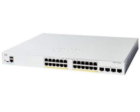 Picture of Cisco Catalyst 1200, 24-Port Managed Switch with 24 Gigabit Ethernet PoE+ with 375W Power Budget and 4 SFP Ports