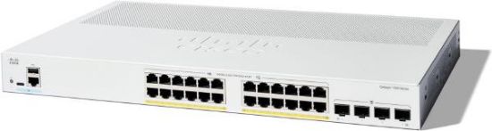 Picture of Cisco Catalyst 1300, 24-Port Managed Switch with 24 Gigabit Ethernet PoE+ with 195W Power Budget and 4 Gigabit SFP Ports