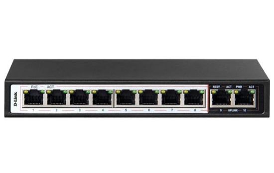 Picture of D-Link 10-Port Unmanaged PoE Switch with 8 PoE RJ45 and 2 Uplink Ports