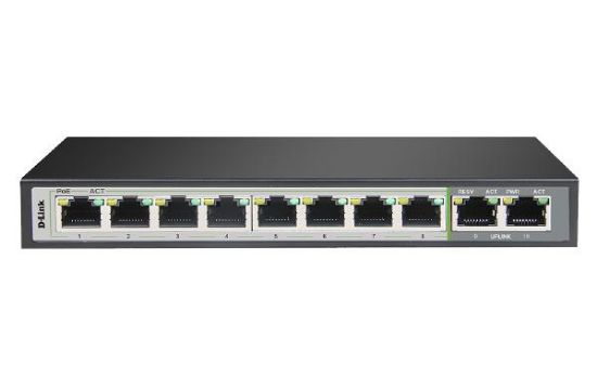 Picture of D-Link 10-Port Unmanaged PoE Switch with 8 RJ45 PoE and 2 Uplink Ports
