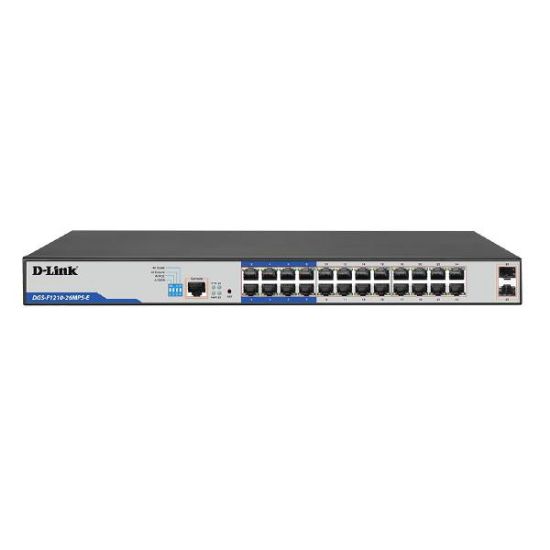 Picture of D-Link DGS-F1210, 26-Port Gigabit Smart Managed PoE+ Switch with 24 PoE RJ45 and 2 SFP Ports, 380W