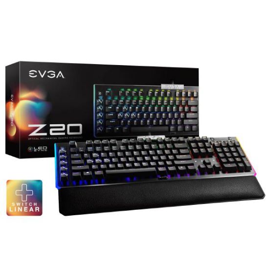 Picture of EVGA Z20 RGB Optical Mechanical Gaming Keyboard, RGB Backlit LED, Optical Mechanical Switches (Linear)