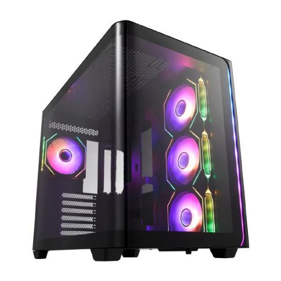 Picture of FSP M580 Black Gaming ATX Mid-Tower 3D Curved Glass Case, Up to ATX MB Supported, Black Case