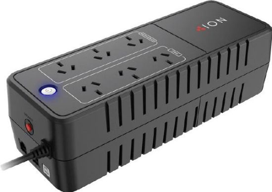 Picture of ION F10 850VA Power Board UPS, 6 Outlets, 90mm x 110mm x 309mm, 2 Year Warranty