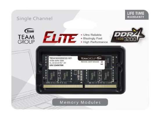 Picture of Team Group Elite 16GB 3200MHz Non-ECC DDR4 SODIMM for Laptops/AIO/Mini/Tiny