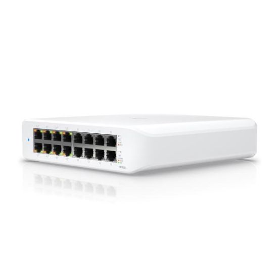 Picture of Ubiquiti USW-LITE-16-POE Unifi Lite 16-Port PoE Switch, Layer 2, with 8 PoE+ and  8 Non-PoE Ports, 45w PoE Budget