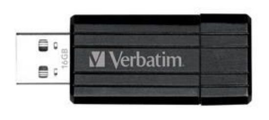 Picture of Verbatim Store'n'Go Pinstripe USB 2.0 Drive 16GB, Slim Retractable Design, 2 Years Limited Warranty (Black)