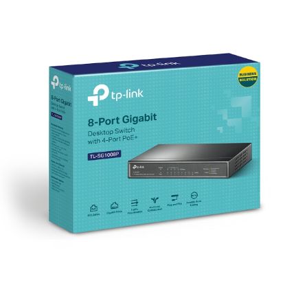 Picture of TP-Link TL-SG1008P 8-Port Gigabit Desktop Unmanaged Switch with 4-Port PoE 53W IEEE 802.3af, Up to 64W for all PoE ports,Up to 15.4W for each PoE por