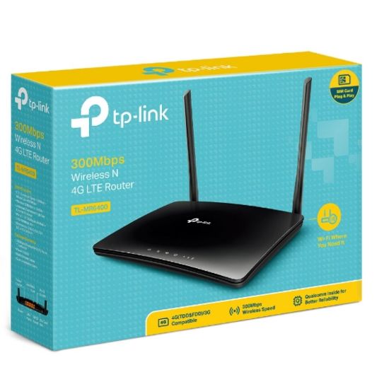 Picture of TP-Link TL-MR6400 N300 Wireless N 3G/4G-LTE Router 2.4GHz (300Mbps) 802.11bgn 3x100Mbps LAN 1x 100Mbps 4G SIM Slot, Band5&Band28