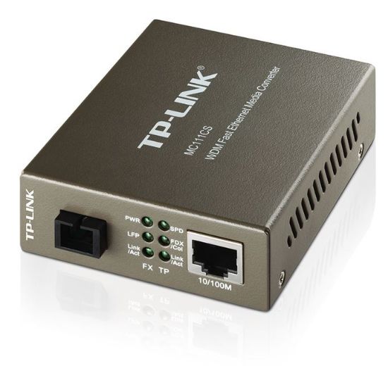 Picture of TP-Link MC111CS 10/100Mbps SC WDM Media Converter Monomode Simplex 10/100Base-TX, 100Base-FX standards Link Fault Passthrough and Far End Fault(LS)