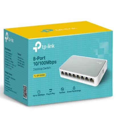 Picture of TP-Link TL-SF1008D 8-port 10/100M Desktop Switch, 8 10/100M RJ45 ports, Plastic case, Supports Auto MDI/MDIX