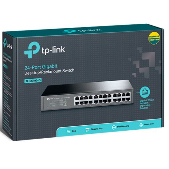Picture of TP-Link TL-SG1024D 24-Port Gigabit Desktop/Rackmount Unmanaged Switch energy-efficient Supports MAC Plug & play 48Gbps Switching Capacity