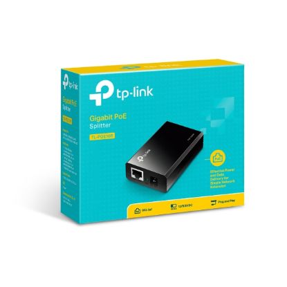 Picture of TP-Link POE10R Omada PoE Splitter 2xGbE Gigabit RJ45 Port Power Over Ethernet Adapter carry Power & Data over 100m Plug & Play