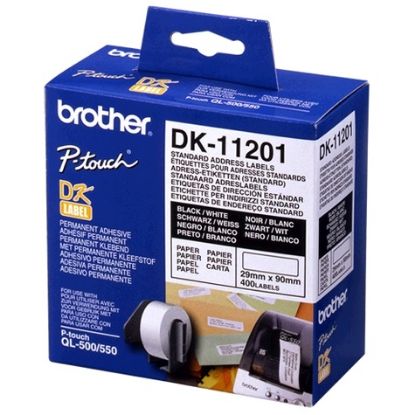 Picture of WHITE STANDARD ADDRESS LABELS, 29MM X 90MM 400 LABELS PER ROLL Brother White Standa