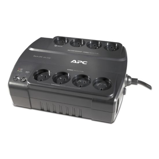 Picture of APC Back-UPS 550VA/330W Power-Saving UPS, Desk Top, 230V/10A Input, 8x Aus Outlets, Lead Acid Battery, User Replaceable Battery