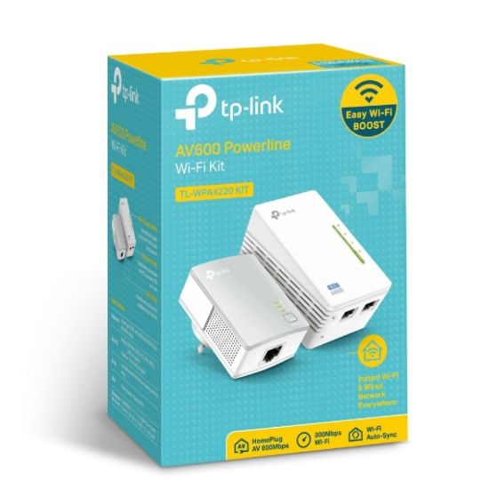 Picture of TP-Link TL-WPA4220 KIT 300Mbps AV600 Wi-Fi Powerline Extender Starter Kit 600Mbps HomePlug AV 300Mbps Wireless 2x100Mbps LAN 2.4GHz 802.11bgn 300m ran