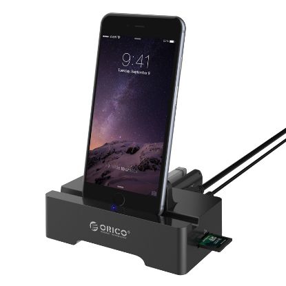 Picture of ORICO 3 Port USB2.0 Docking Station of Cellphone and PAD for SD & TF with 1M USB3.0