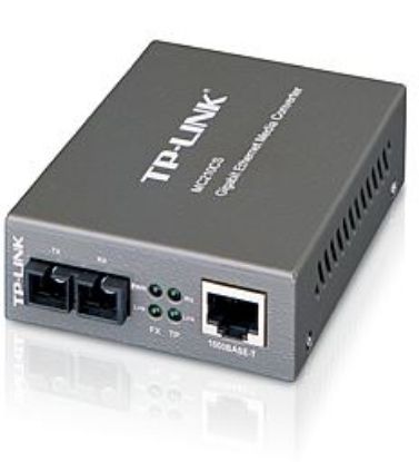 Picture of TP-Link MC210CS 1000Mbps RJ45 to 1000Mbps single-mode SC fiber Converter, Full-duplex, up to 15Km, switching power adapter, chassis TL-MC1400 rack-mou