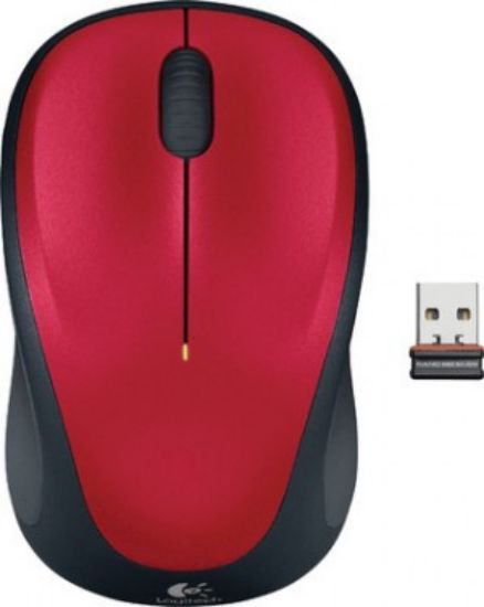 Picture of Logitech M235 Wireless Mouse Red Contoured design Glossy Comfort Grip Advanced Optical Tracking 1-year battery life