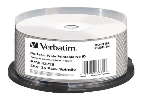 Picture of Verbatim Blu-Ray BD-R 25pk 25GB, 6x, Spindle