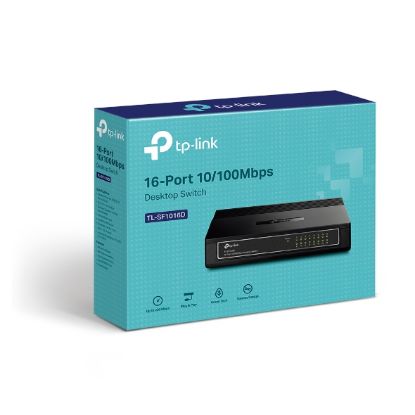 Picture of TP-Link TL-SF1016D 16-Port 10/100Mbps Desktop Switch or wall-mounting design Plug and play 3.2Gbps Switching Capacity Auto-MDI/MDIX Supports MAC