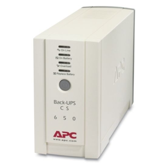 Picture of APC Back-UPS 650VA/400W Standby UPS, Tower, 230V/10A Input, 4x IEC C13 Outlets, Lead Acid Battery, User Replaceable Battery