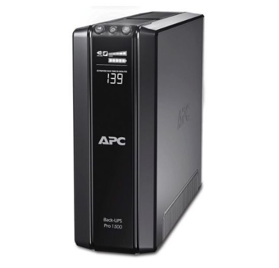 Picture of APC Back-UPS Pro 1500VA/865W Line Interactive UPS, Tower, 230V/10A Input, 10x IEC C13 Outlets, Lead Acid Battery, LCD, AVR