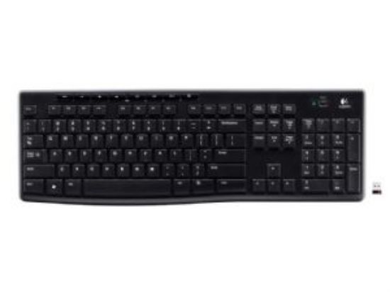 Picture of Logitech K270 2.4 GHz Wireless Full Size Keyboard 128-bit AES encryption 24-month battery life Spill resistant Durable UV-coated keys