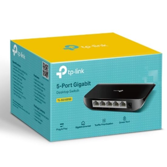 Picture of TP-Link TL-SG1005D 5-port Desktop Gigabit Switch, 5 10/100/1000M RJ45 ports, plastic case,Supports Auto MDI / MDIX