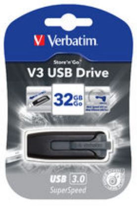 Picture of Verbatim 32GB V3 USB3.0 Grey Store'n'Go V3; Retractable USB Storage Drive Memory Stick