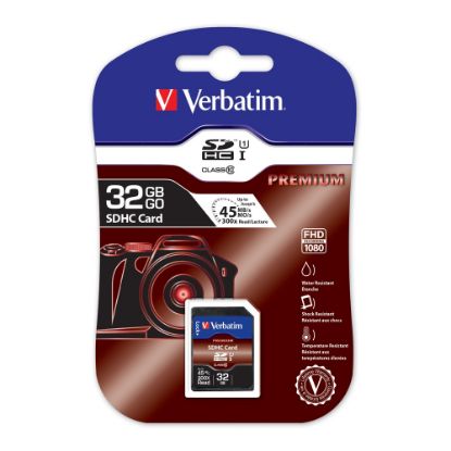 Picture of Verbatim SDHC 32GB (Class 10) Up to 45MB/Sec 300X read speed