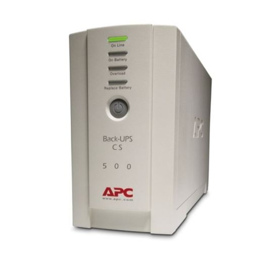 Picture of APC Back-UPS 500VA/300W Standby UPS, Tower, 230V/10A Input, 4x IEC C13 Outlets, Lead Acid Battery, User Replaceable Battery