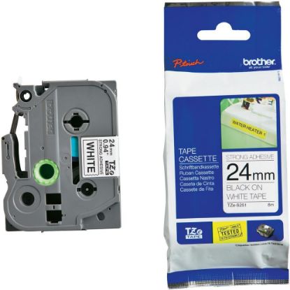 Picture of Brother 24MM Black White Tape Strong Adhesive TZE Tape