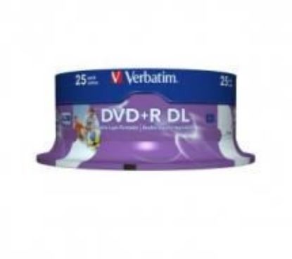 Picture of Verbatim DVD+R DL 8.5GB 25Pk White Wide Inkjet 8x