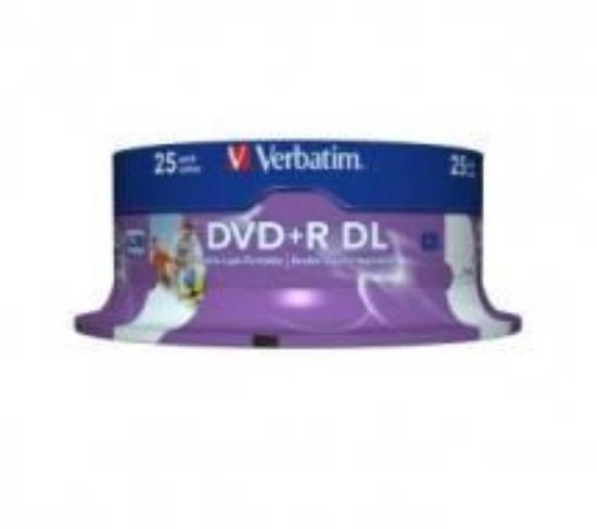 Picture of Verbatim DVD+R DL 8.5GB 25Pk White Wide Inkjet 8x