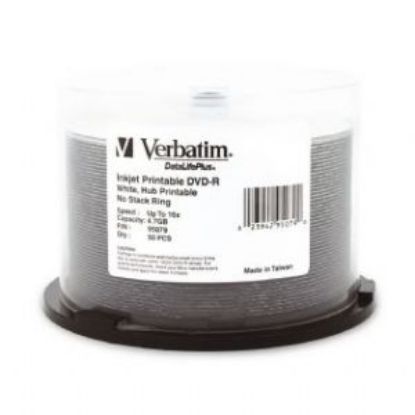 Picture of Verbatim DVD-R 4.7GB 50Pk White Wide Inkjet 16x