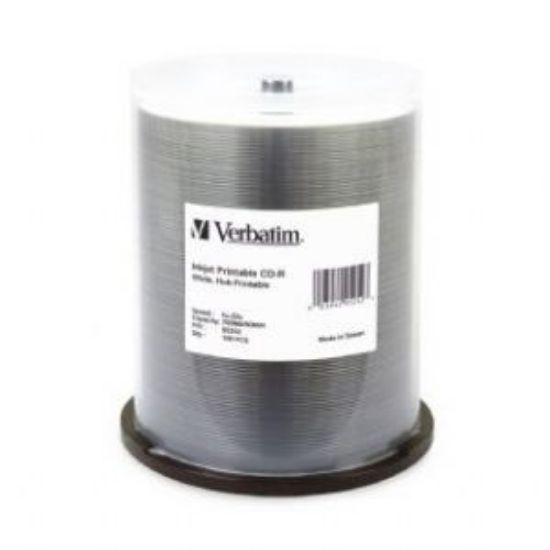 Picture of Verbatim CD-R 700MB 100Pk White Wide InkJet 52x Ideal for full-surface, edge-to-edge printing