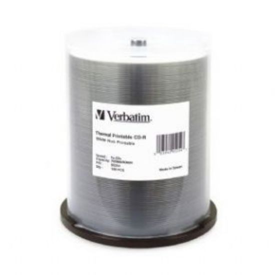 Picture of Verbatim CD-R 700MB 100Pk White Wide Thermal 52x - 95254