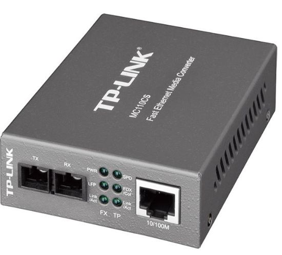 Picture of TP-Link MC110CS 10/100Mbps Single-Mode Media Converter Convert 100BASE-FX Fiber to 100Base-TX Copper Media Extends Fiber Distance Up To 20km
