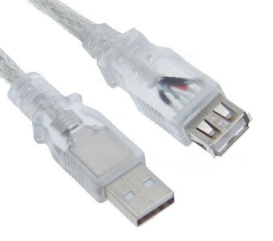 Picture of Astrotek USB 2.0 Extension Cable 3m - Type A Male to Type A Female Transparent Colour RoHS
