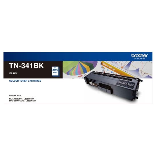Picture of Brother TN-341BK Colour Laser-Standard Yield Black Toner to suit HL-L8250CDN/8350CDW MFC-L8600CDW/L8850CDW - 2500Pages