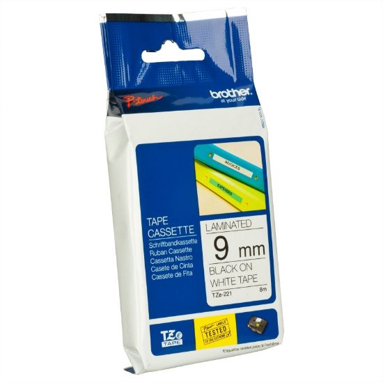 Picture of Brother 9mm Black on White TZE Tape