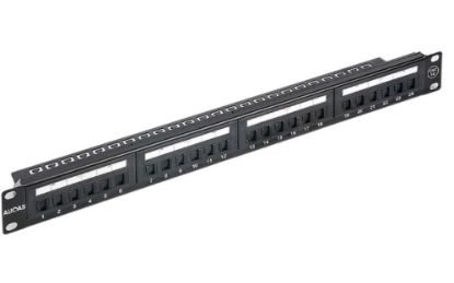 Picture of Astrotek 24 Ports UTP Patch Panel CAT6 RJ45 for 19' 1RU Rack Mount Data Network Cabinet Server PCB Type 110/Krone 3U' Black