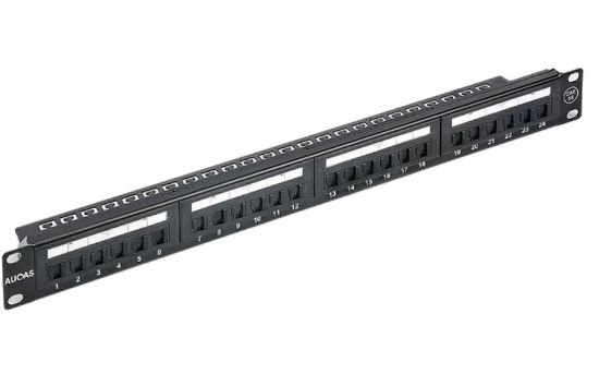 Picture of Astrotek 24 Ports UTP Patch Panel CAT6 RJ45 for 19' 1RU Rack Mount Data Network Cabinet Server PCB Type 110/Krone 3U' Black