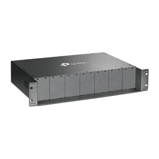 Picture of TP-Link MC1400 19' 2U Rackmount Chassis for 14-Slot Media Converters, Redundant Power Supply, Hot-Swappable, Mounted,Two Cooling Fans