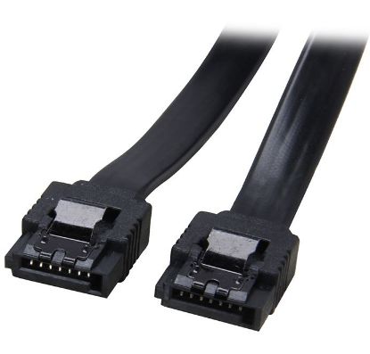 Picture of Astrotek SATA 3.0 Data Cable 30cm 7 pins Straight to 7 pins Straight with Latch Black Nylon Jacket 26AWG