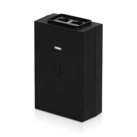 Picture of Ubiquiti POE Injector, 48V DC 24W Gigabit Lan, Black, Surge and Clamping Protection, Superceded by NHU-U-POE-AT