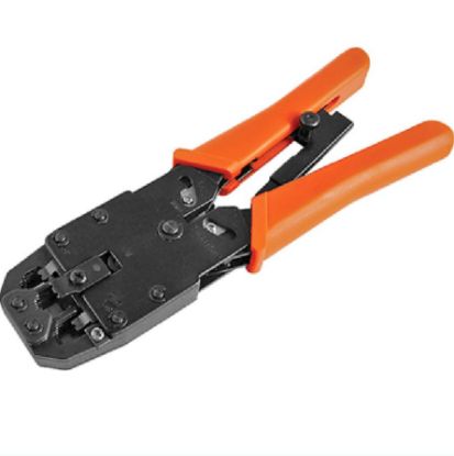 Picture of Astrotek 8 pins RJ-45 6 pins RJ-12 4 pins RJ-11 Crimper Cut Strip Crimping Tool Kit with Ratchet Orange Colour Hood RoHS ~CBC-RJ1245